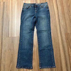 DKNY East Village Womens Jeans Mid Wash 6 Wide Leg Mid Rise Stretch Y2K